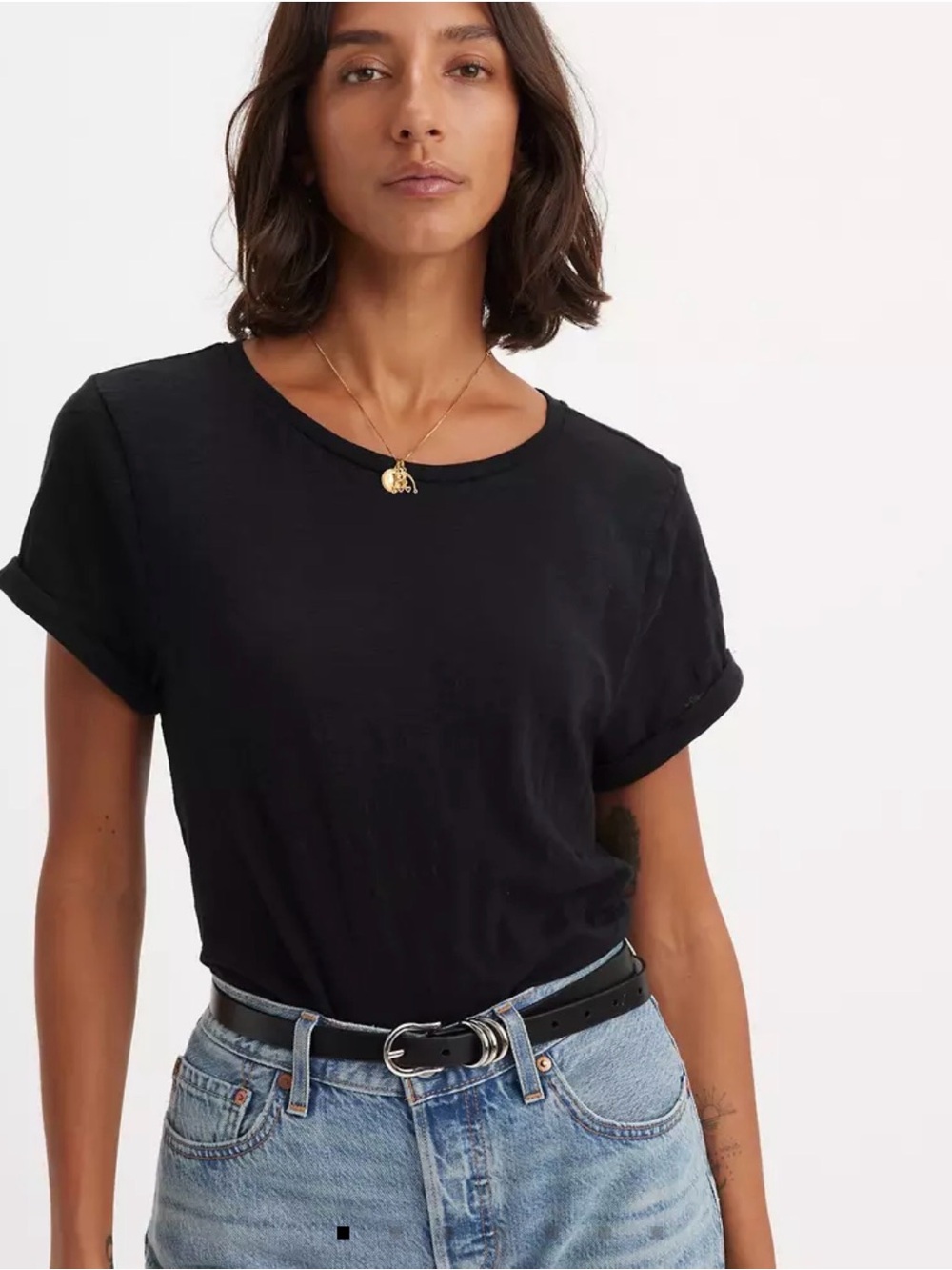 Levi's Classic Crewneck T-Shirt Black Cotton Short Sleeve Size Medium